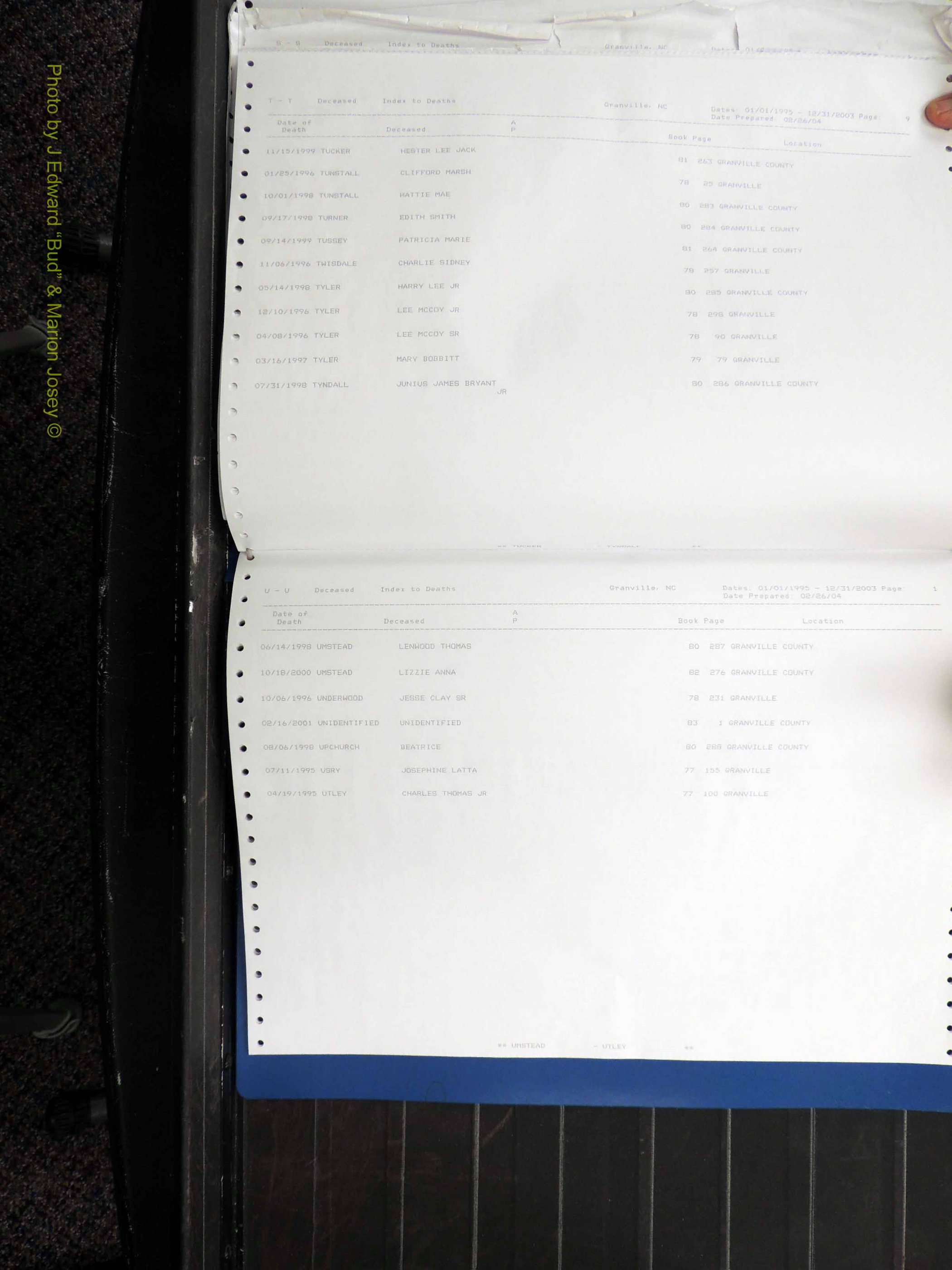 Granville Co, NC, Deaths, 1995-2003 (190).JPG