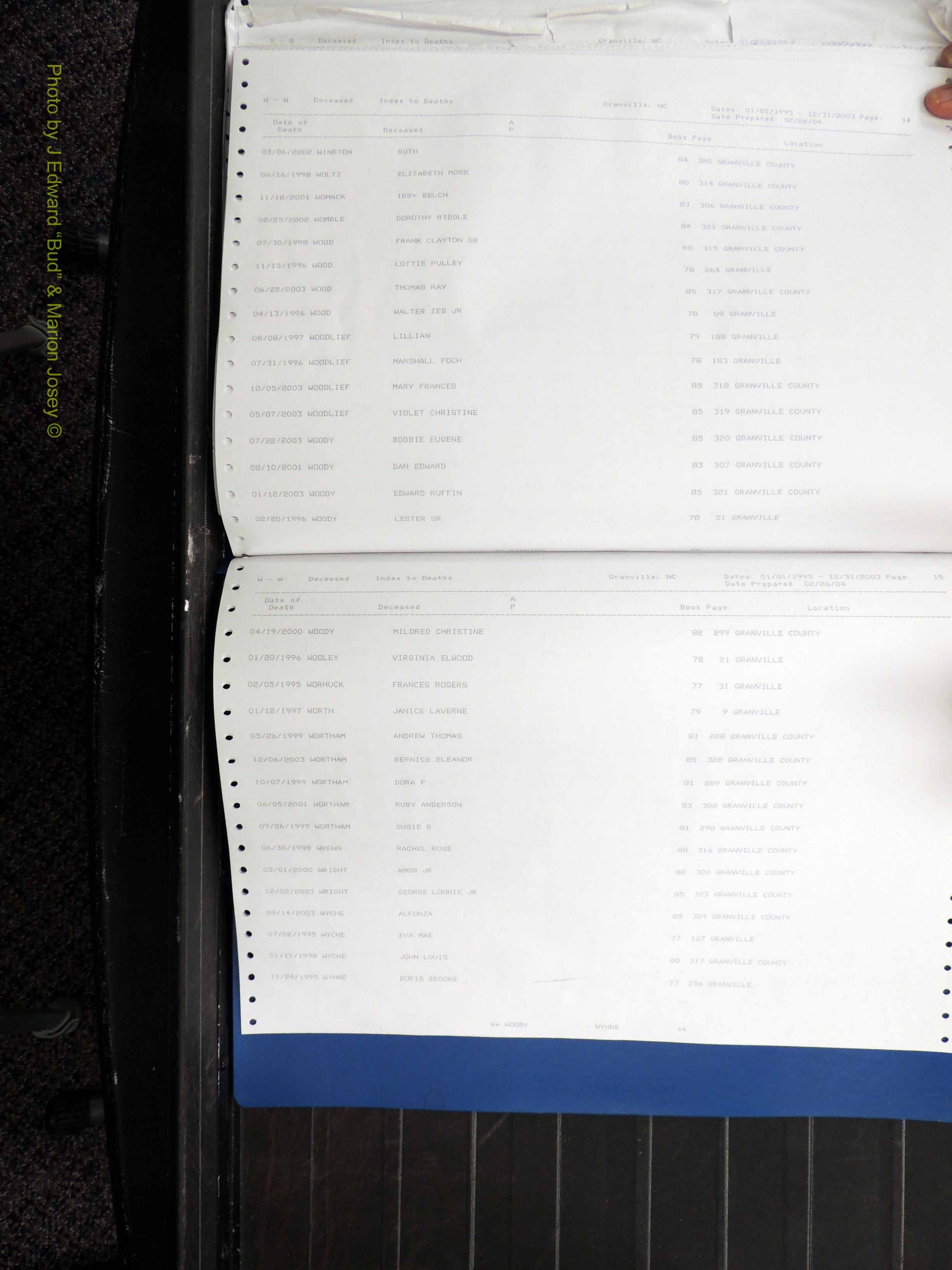 Granville Co, NC, Deaths, 1995-2003 (198).JPG