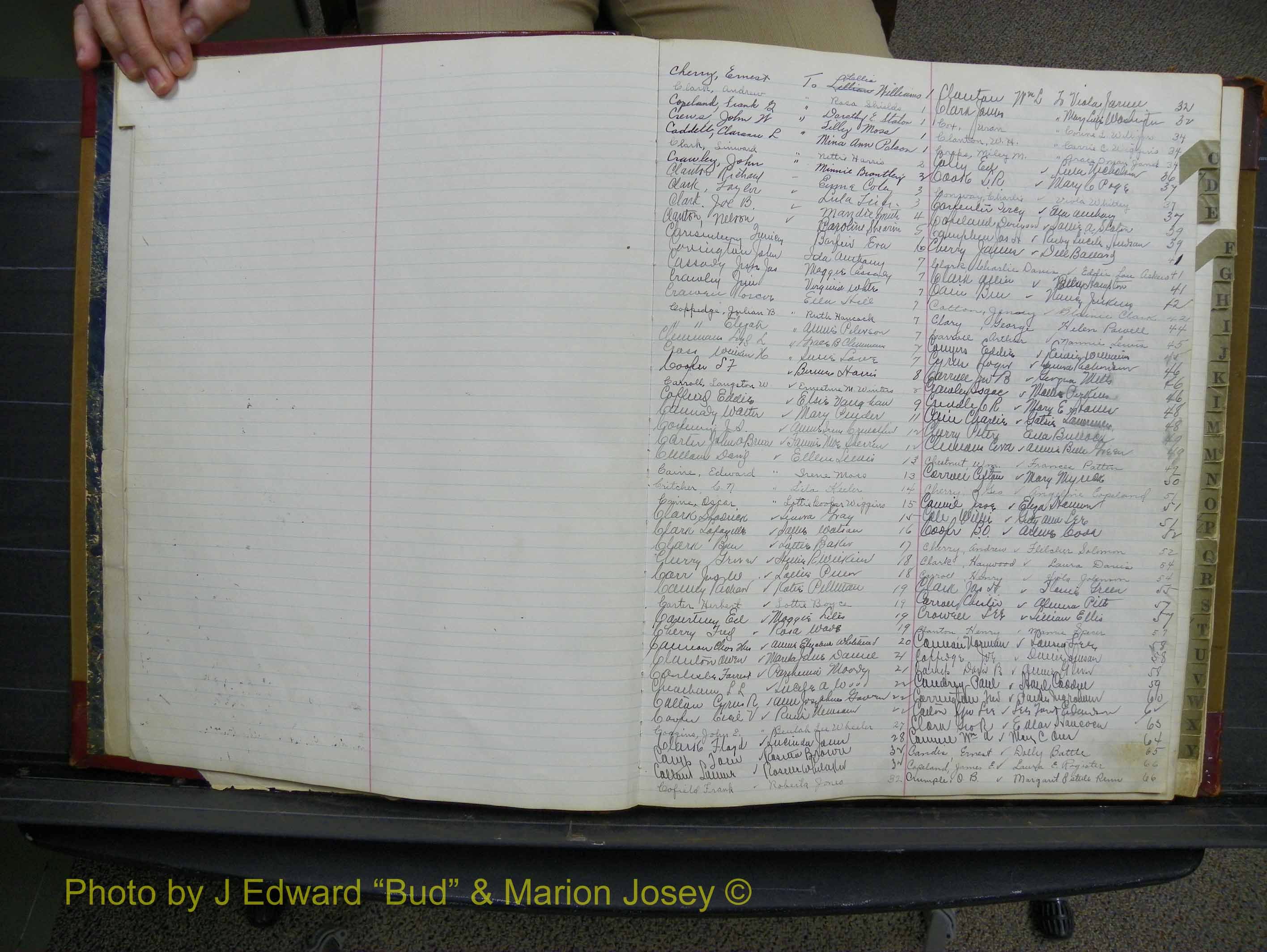 Halifax Marriage Book 10, 1923-1931 Index C1.JPG