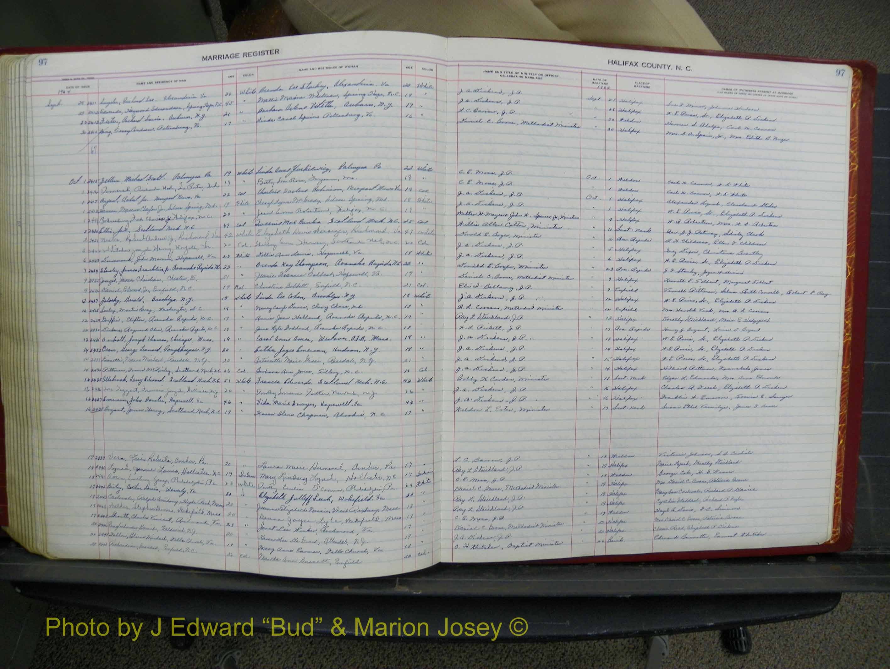 Halifax Marriage Book 15, 1960-1964  P 097.JPG