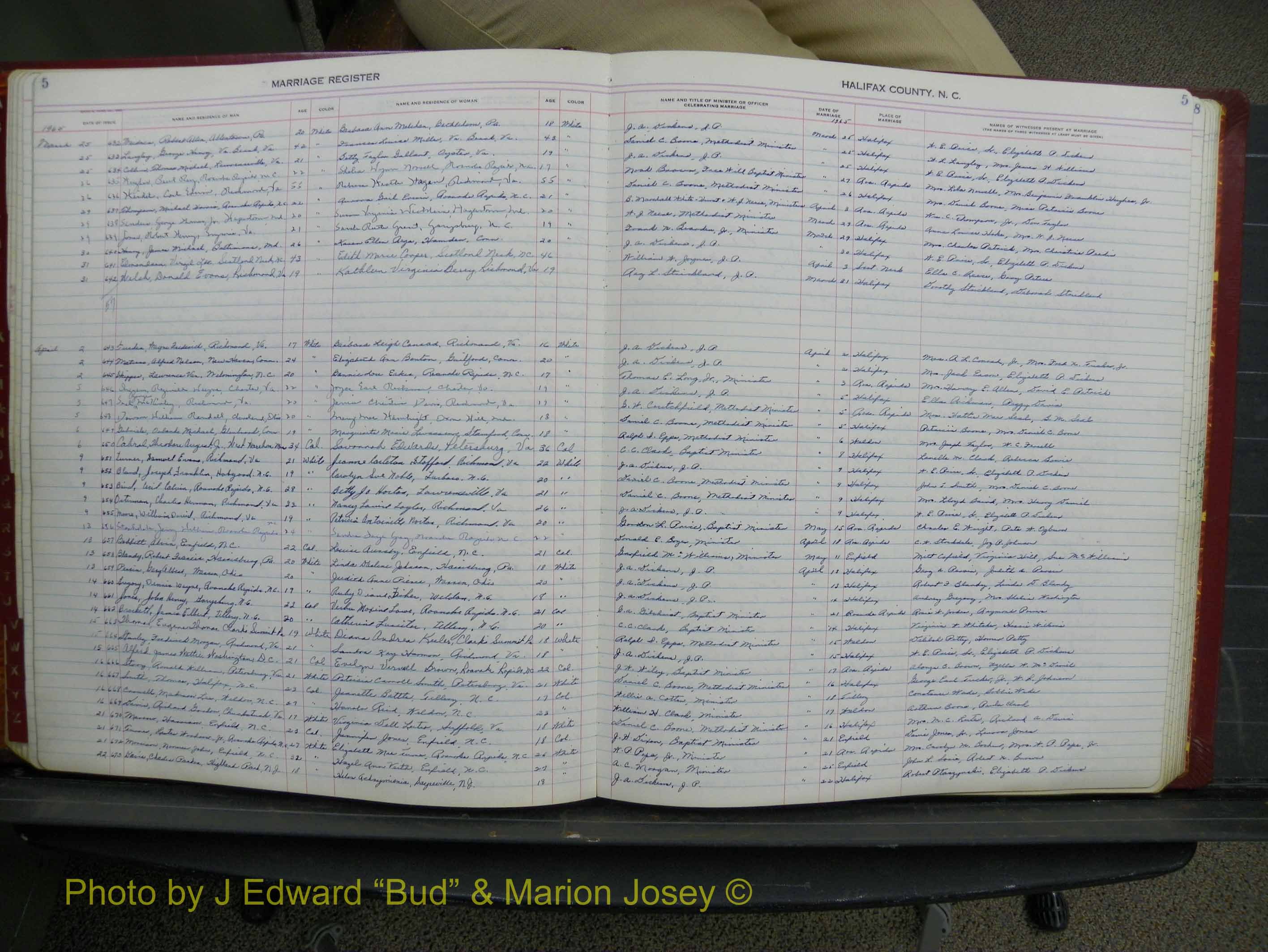 Halifax Marriage Book 16, 1965-1969 P 005.JPG