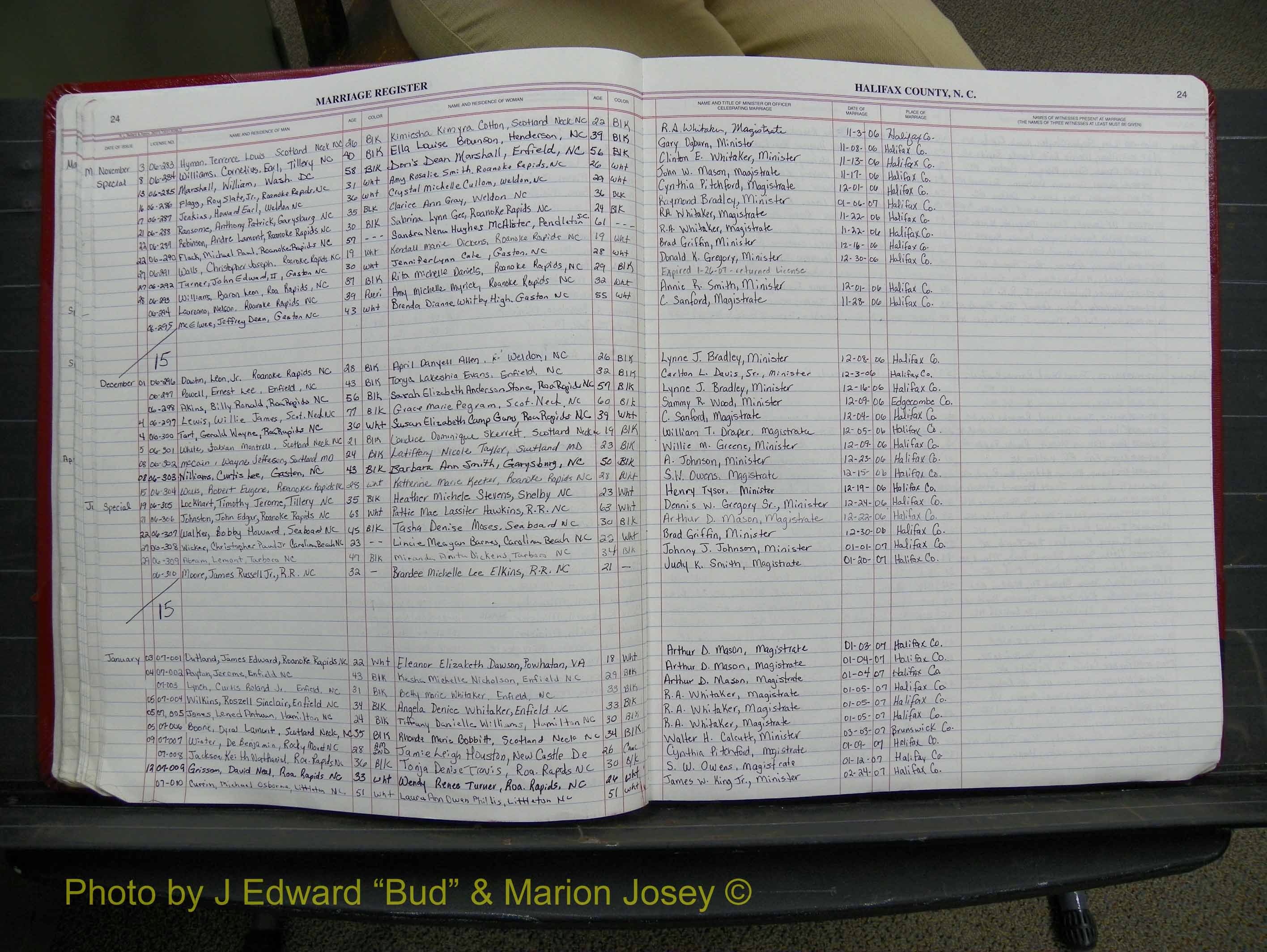 Halifax Marriage Book 21, 2004-2012 P 024.JPG