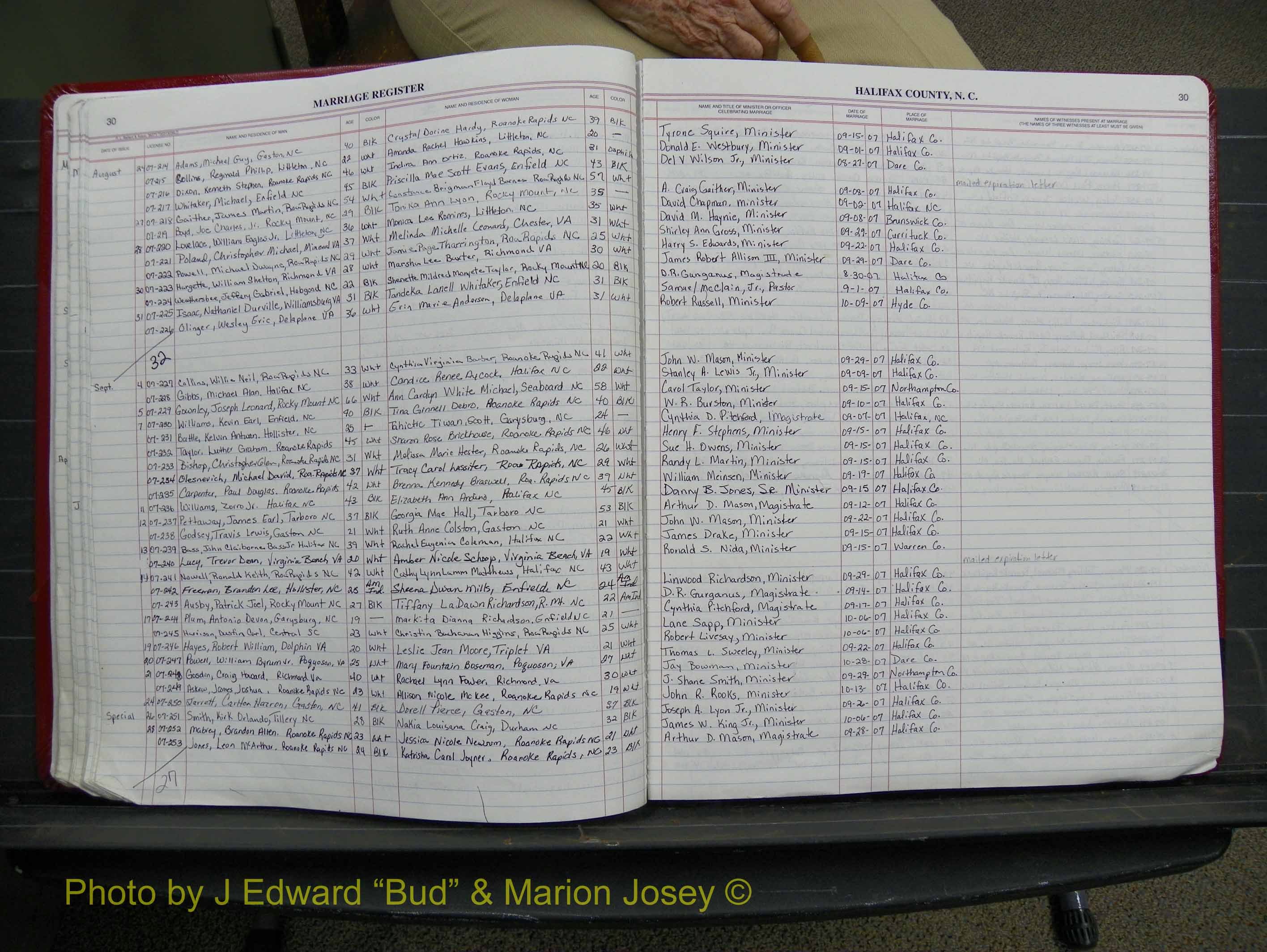 Halifax Marriage Book 21, 2004-2012 P 030.JPG