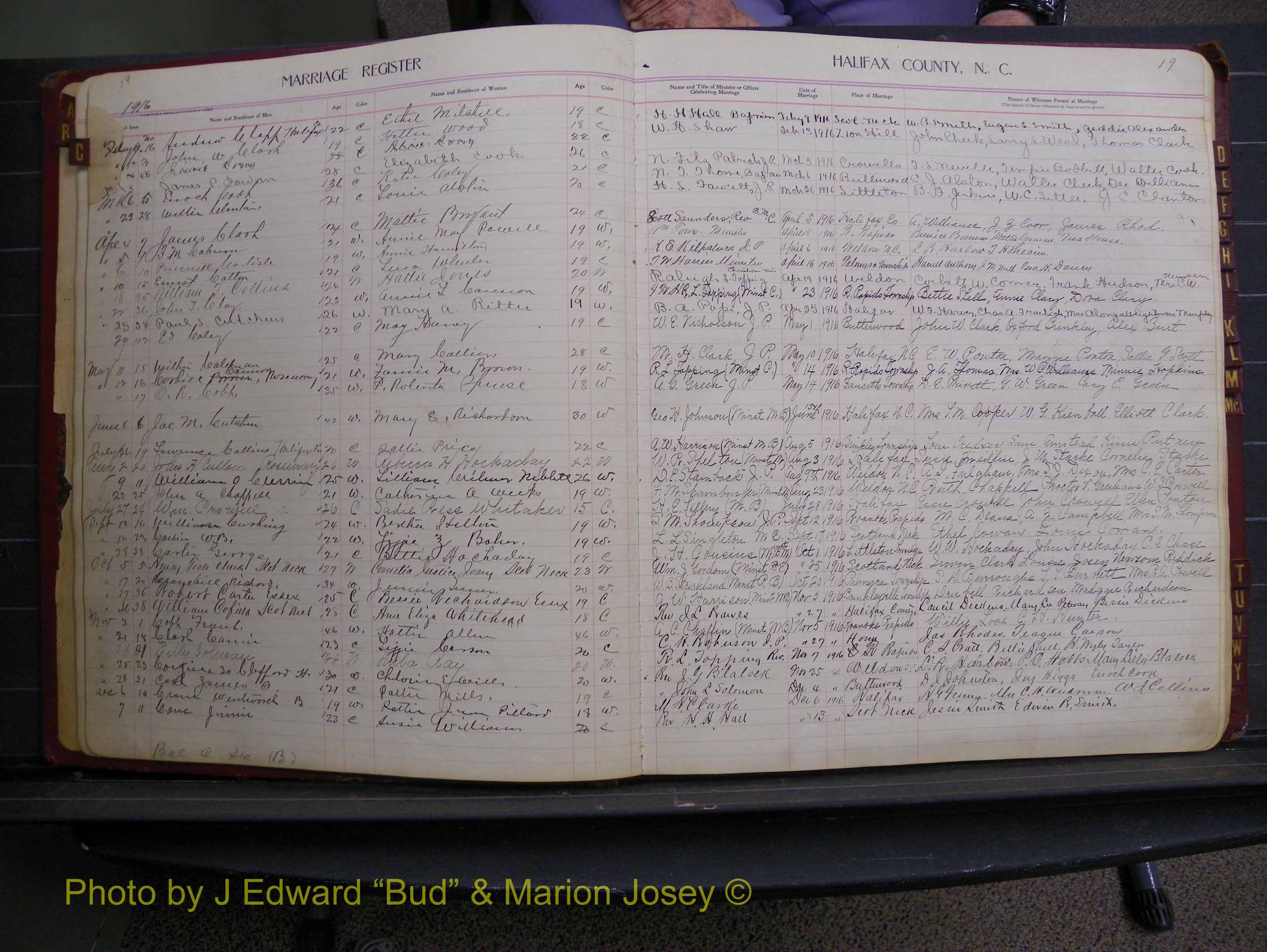 Halifax Marriage Book 8, 1916-1917 Index C1.JPG