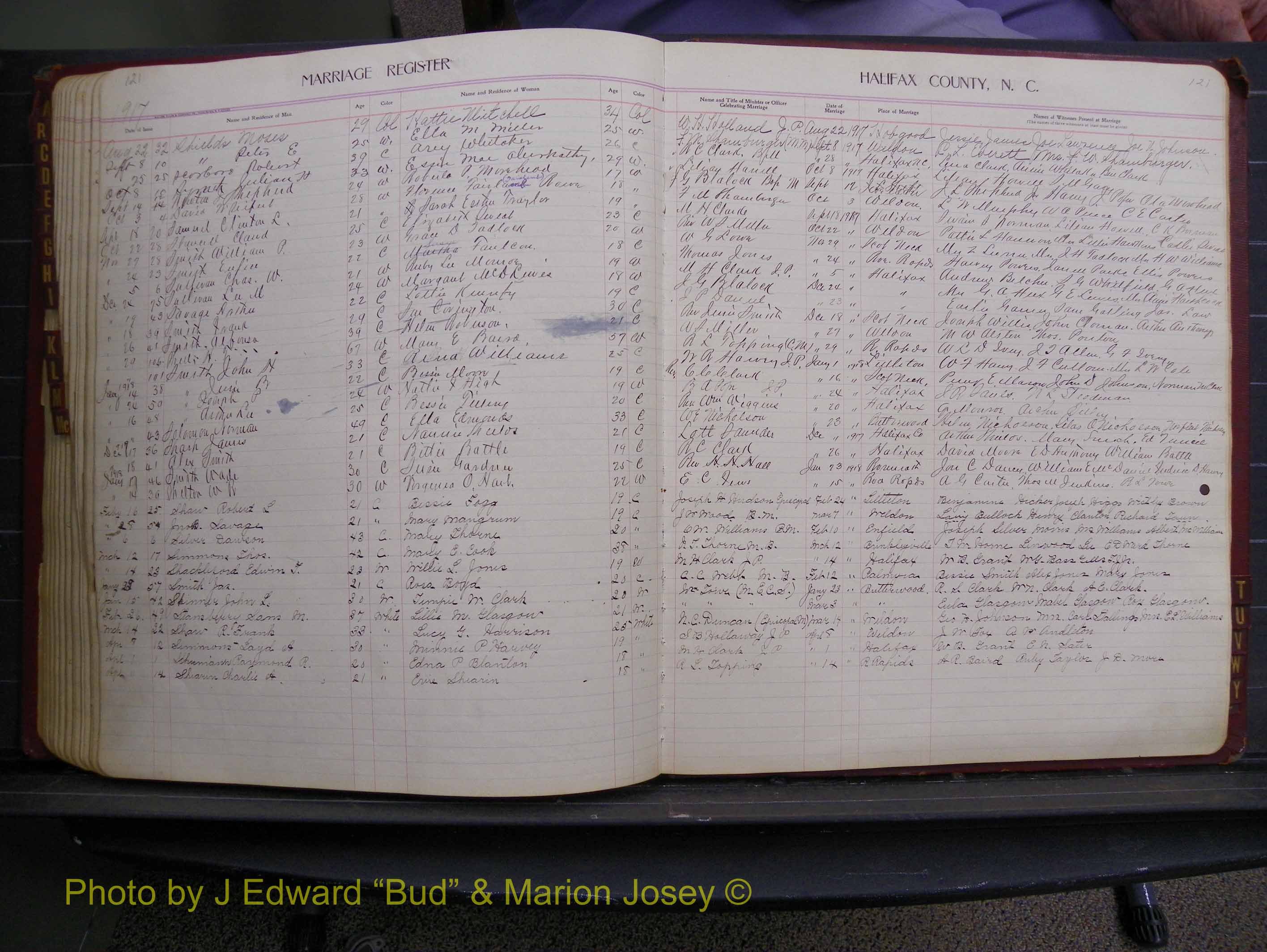 Halifax Marriage Book 8, 1916-1917 Index S3.JPG