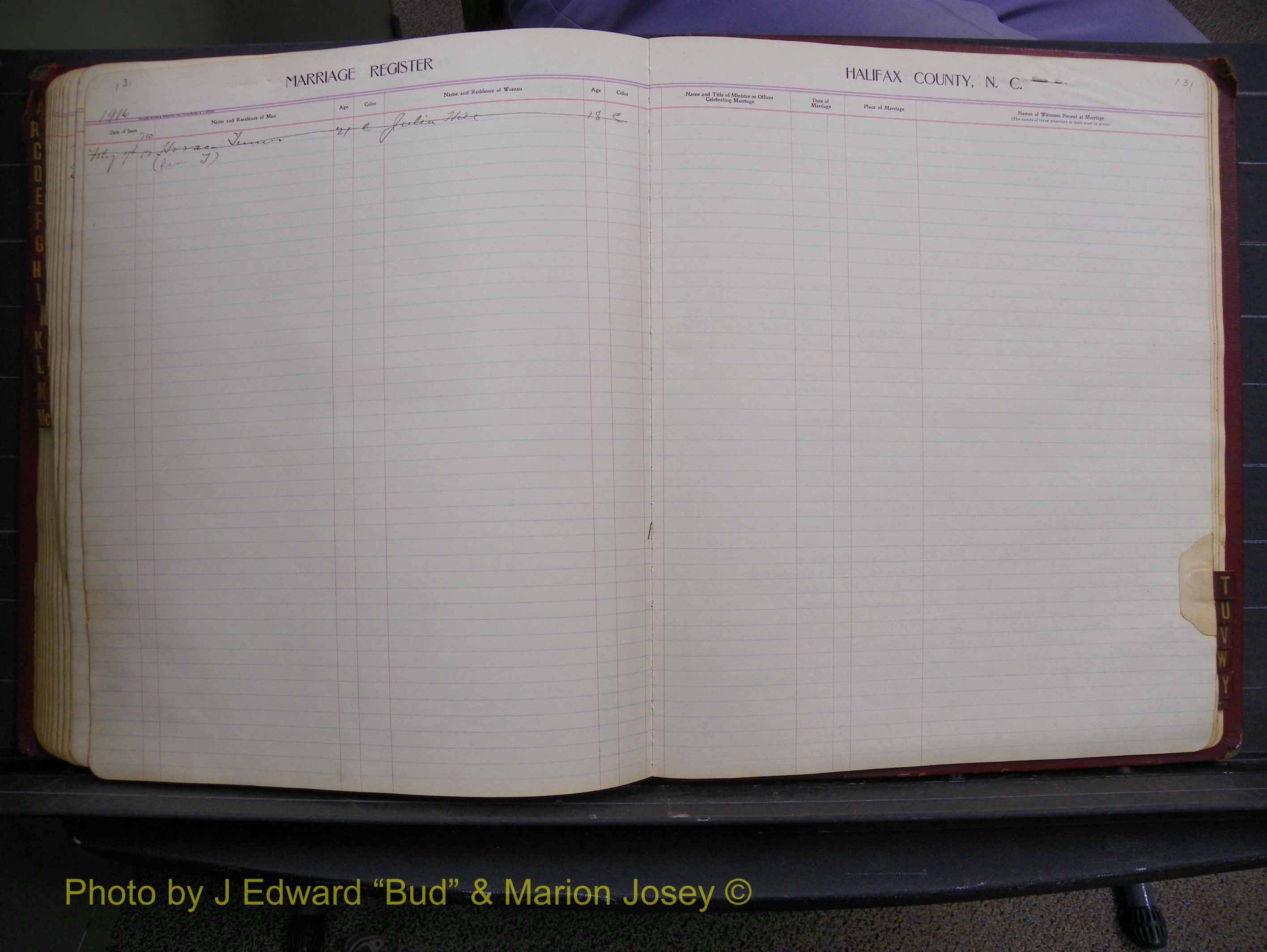 Halifax Marriage Book 8, 1916-1917 Index T.JPG