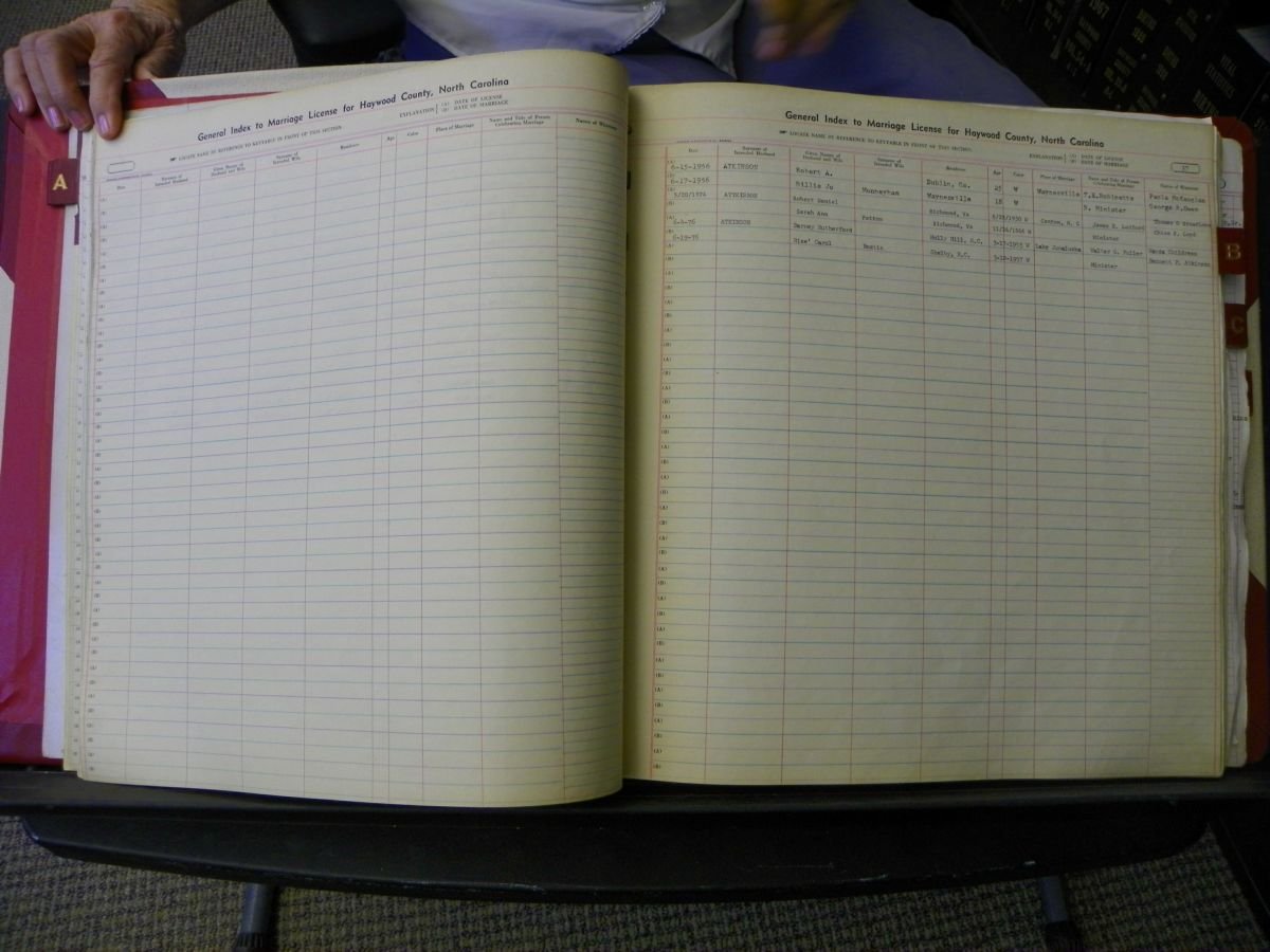 Haywood Marriage Index, 1850- A-E 1939-1978 472.JPG