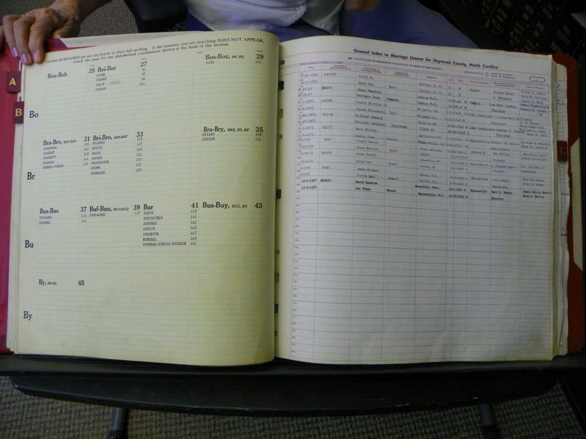 Haywood Marriage Index, 1850- A-E 1939-1978 475.JPG