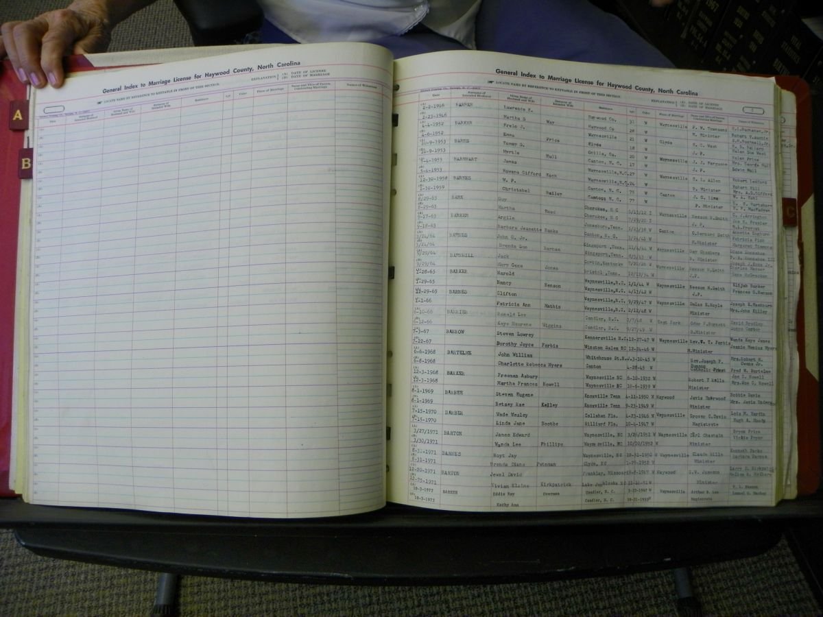 Haywood Marriage Index, 1850- A-E 1939-1978 476.JPG