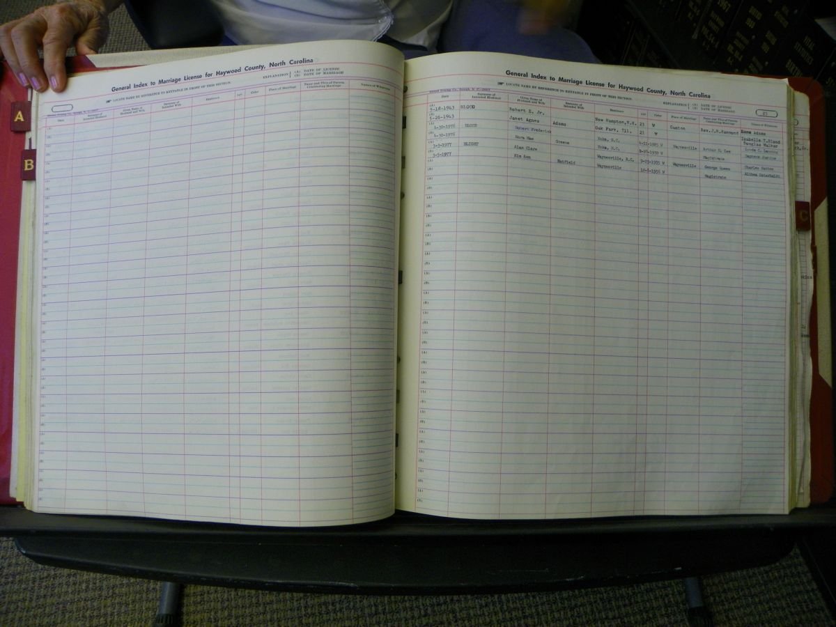 Haywood Marriage Index, 1850- A-E 1939-1978 485.JPG