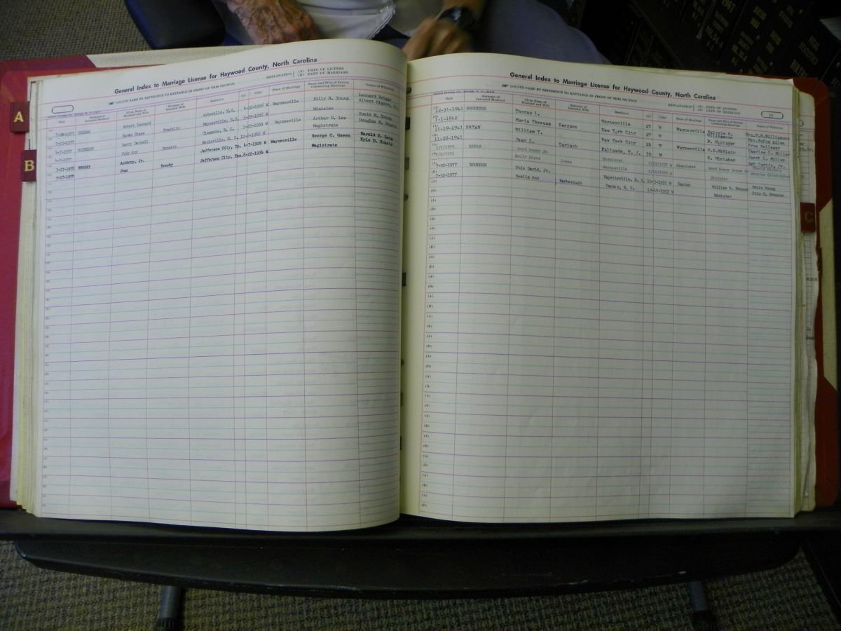 Haywood Marriage Index, 1850- A-E 1939-1978 490.JPG