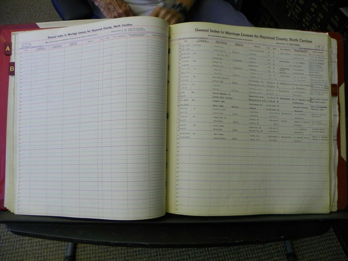 Haywood Marriage Index, 1850- A-E 1939-1978 496.JPG