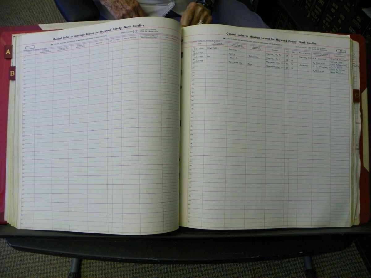 Haywood Marriage Index, 1850- A-E 1939-1978 515.JPG