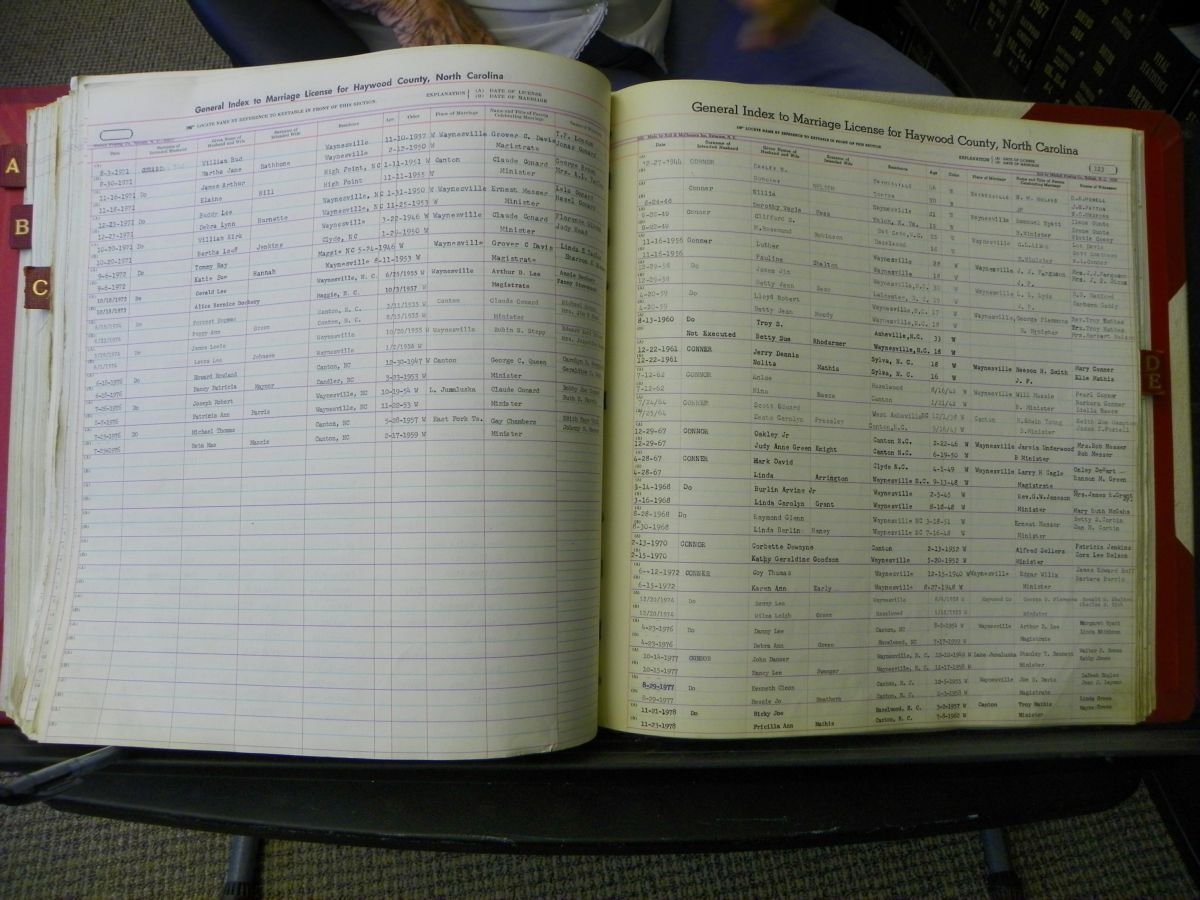 Haywood Marriage Index, 1850- A-E 1939-1978 611.JPG