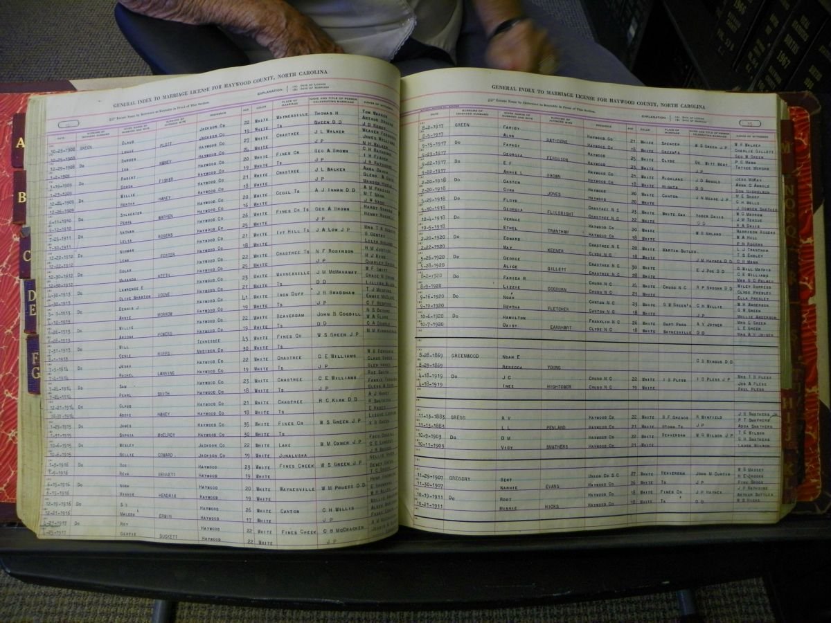 Haywood Marriage Index, 1850- A-E 1939-1978 080.JPG