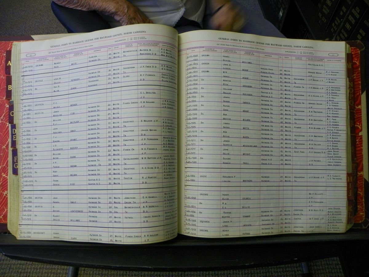 Haywood Marriage Index, 1850- A-E 1939-1978 082.JPG