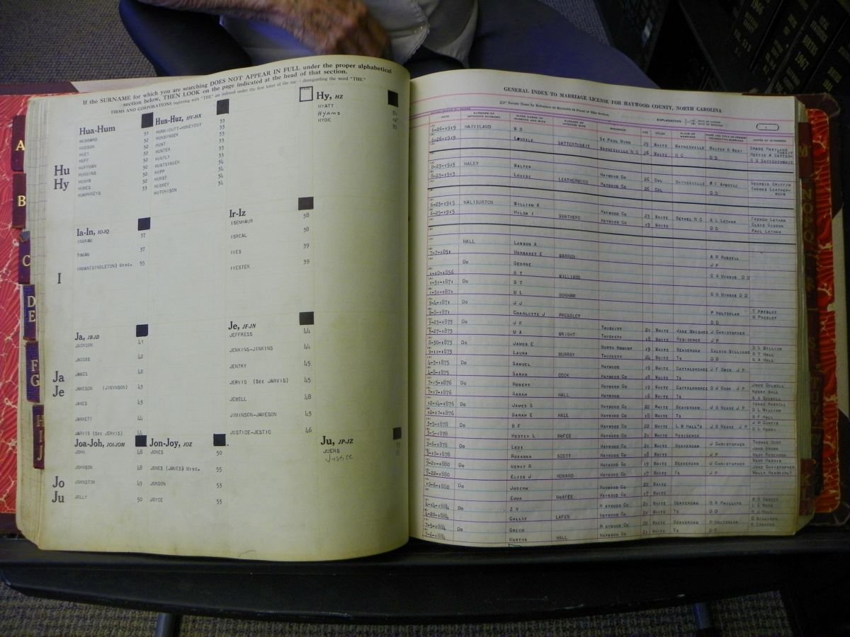 Haywood Marriage Index, 1850- A-E 1939-1978 084.JPG