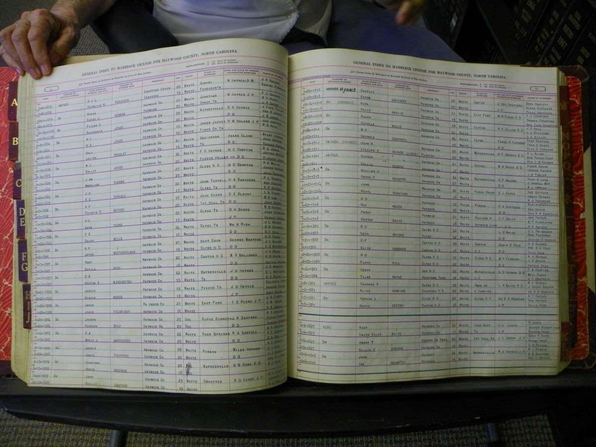 Haywood Marriage Index, 1850- A-E 1939-1978 092.JPG