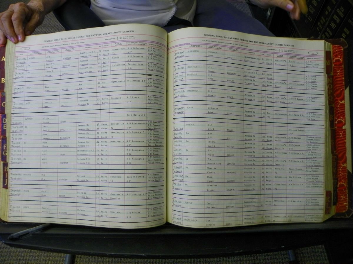 Haywood Marriage Index, 1850- A-E 1939-1978 100.JPG