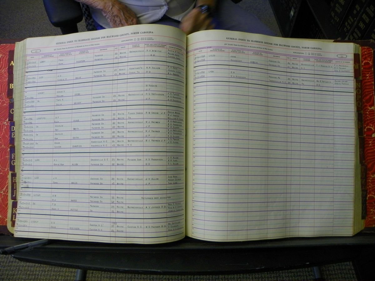 Haywood Marriage Index, 1850- A-E 1939-1978 128.JPG