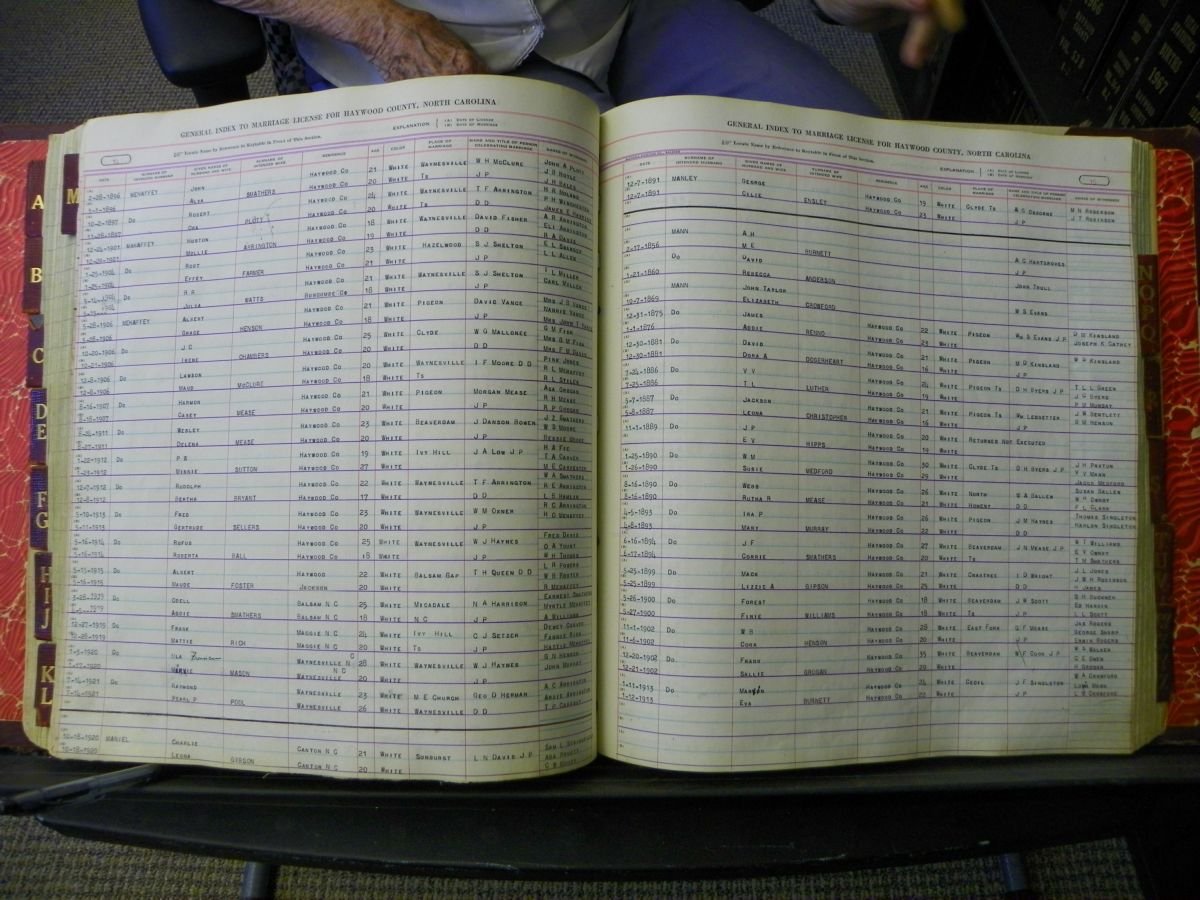 Haywood Marriage Index, 1850- A-E 1939-1978 136.JPG