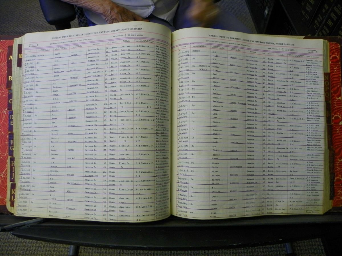 Haywood Marriage Index, 1850- A-E 1939-1978 145.JPG