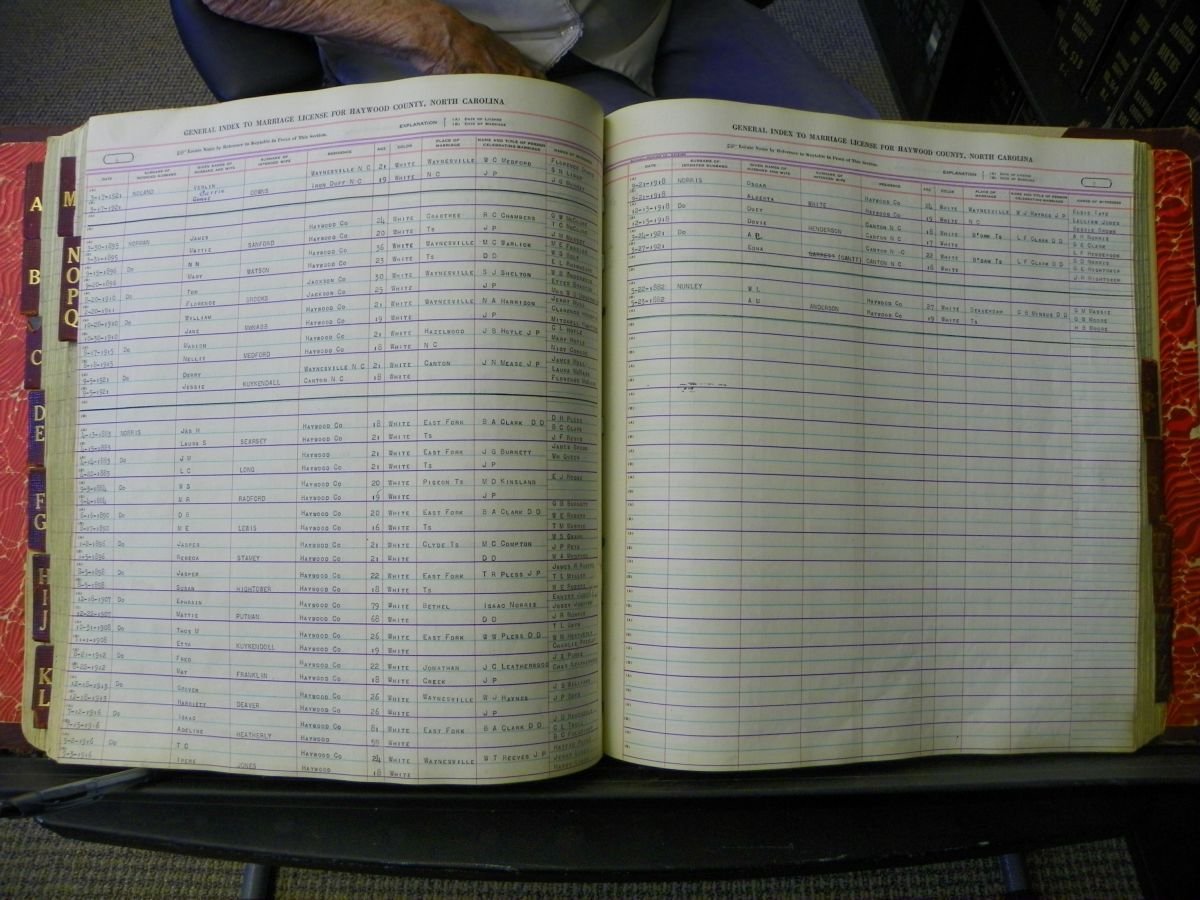 Haywood Marriage Index, 1850- A-E 1939-1978 161.JPG