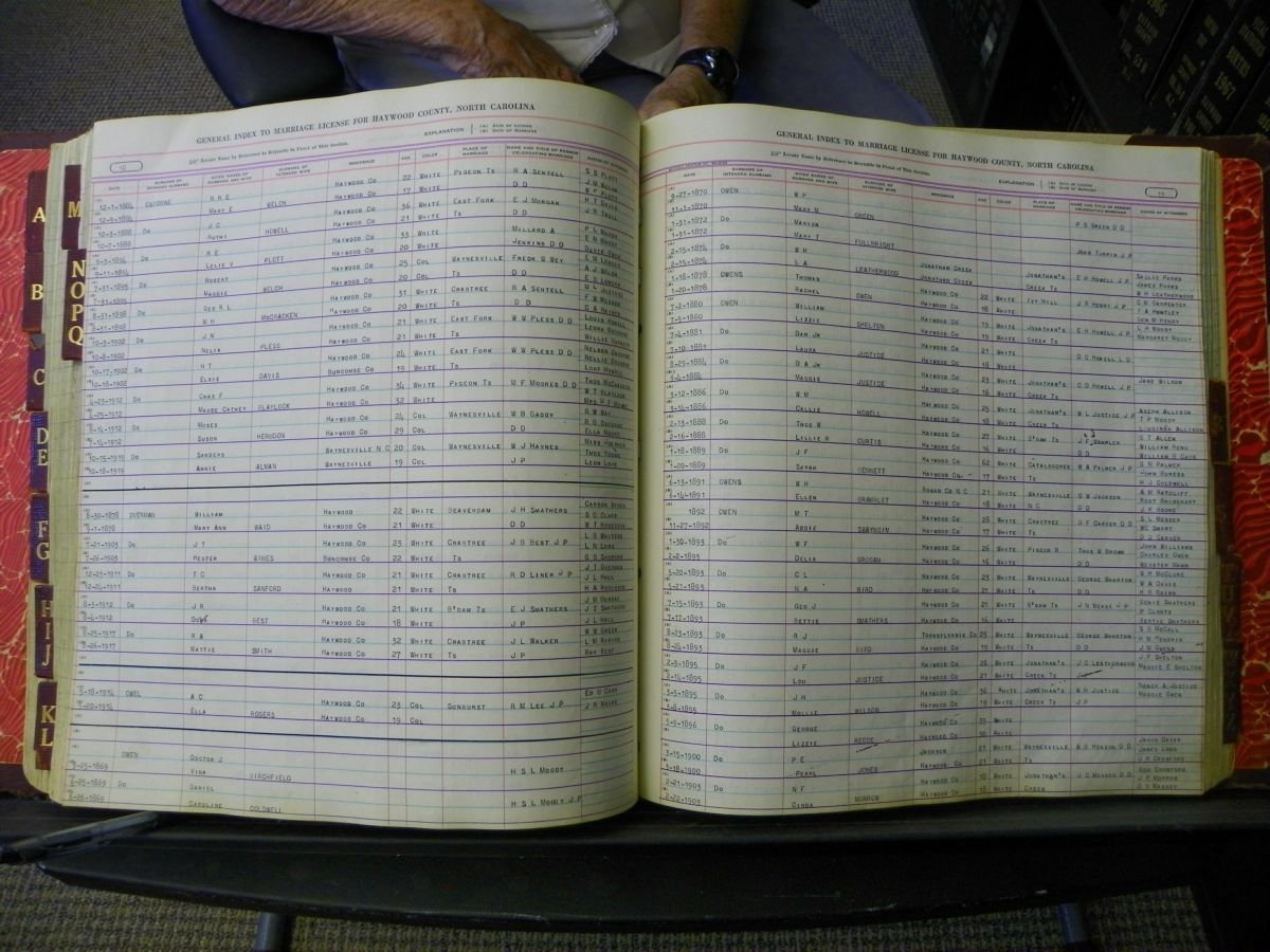 Haywood Marriage Index, 1850- A-E 1939-1978 164.JPG