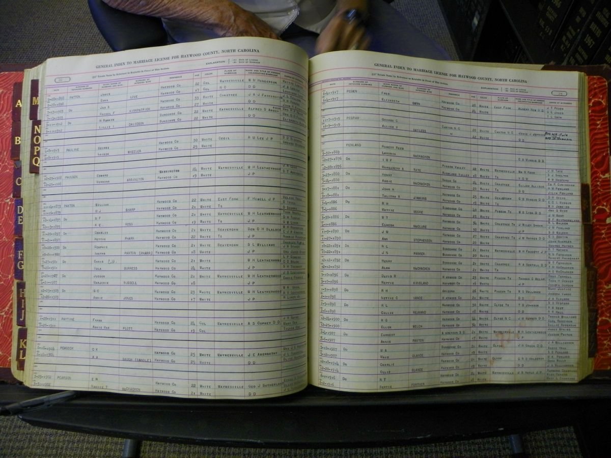 Haywood Marriage Index, 1850- A-E 1939-1978 169.JPG