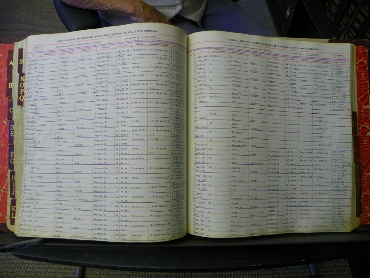 Haywood Marriage Index, 1850- A-E 1939-1978 174.JPG