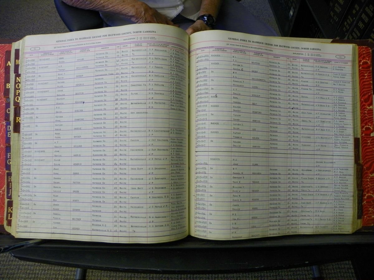 Haywood Marriage Index, 1850- A-E 1939-1978 189.JPG