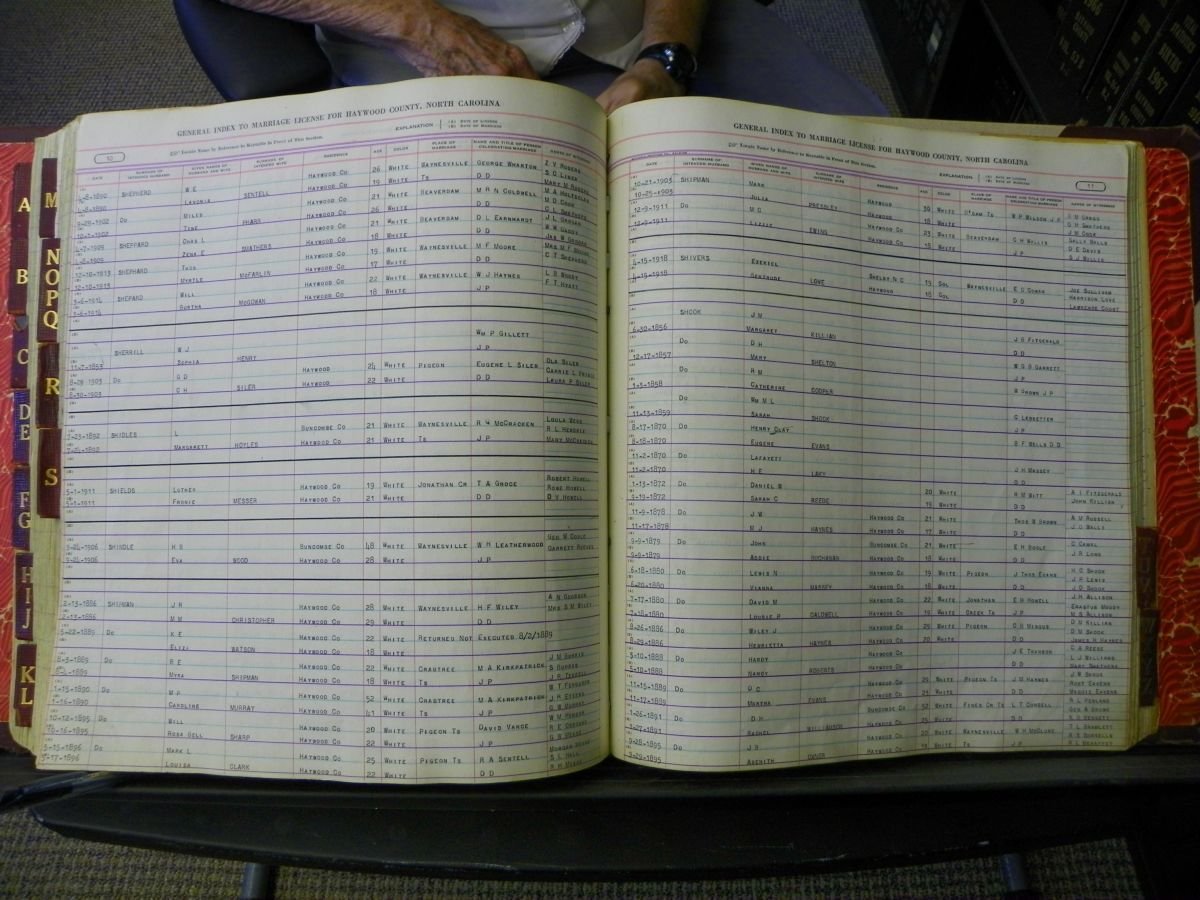 Haywood Marriage Index, 1850- A-E 1939-1978 205.JPG