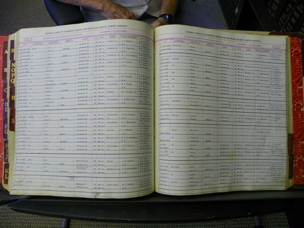 Haywood Marriage Index, 1850- A-E 1939-1978 206.JPG