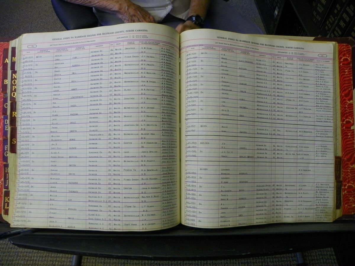 Haywood Marriage Index, 1850- A-E 1939-1978 213.JPG