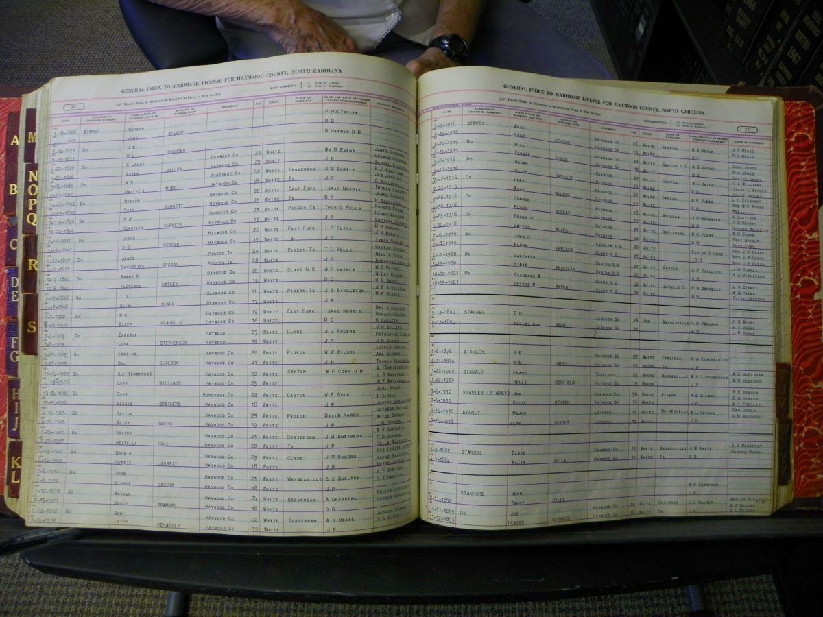 Haywood Marriage Index, 1850- A-E 1939-1978 215.JPG