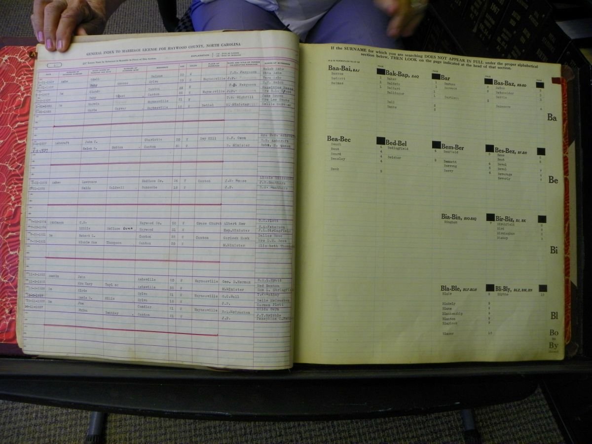 Haywood Marriage Index, 1850- A-E 1939-1978 254.JPG