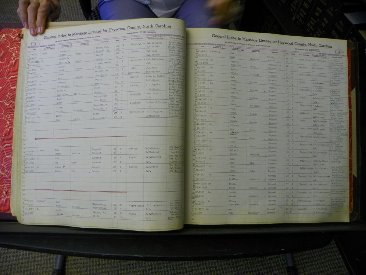 Haywood Marriage Index, 1850- A-E 1939-1978 273.JPG