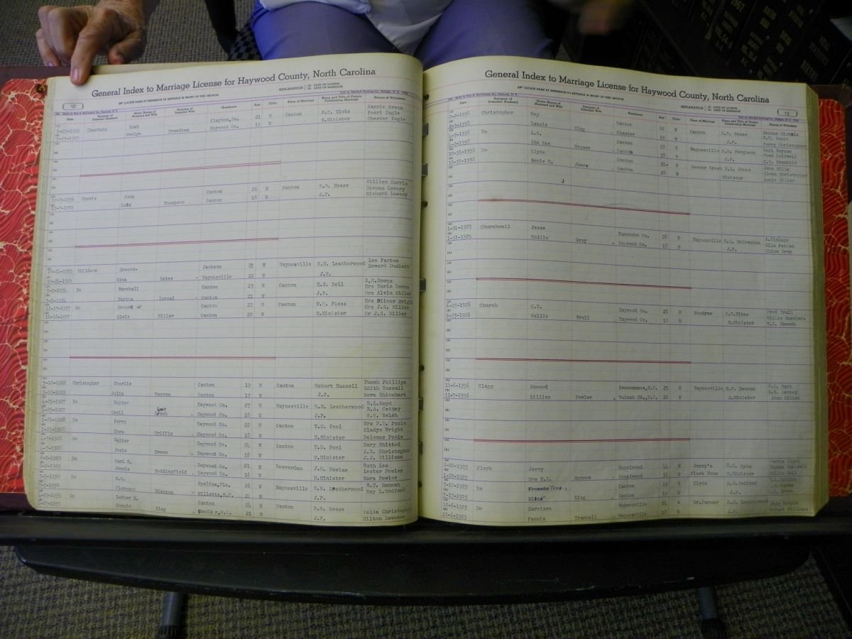 Haywood Marriage Index, 1850- A-E 1939-1978 278.JPG