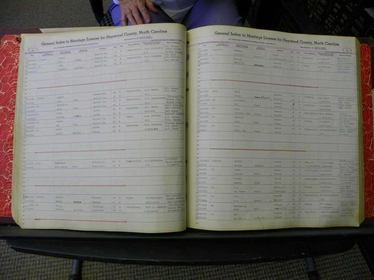 Haywood Marriage Index, 1850- A-E 1939-1978 281.JPG