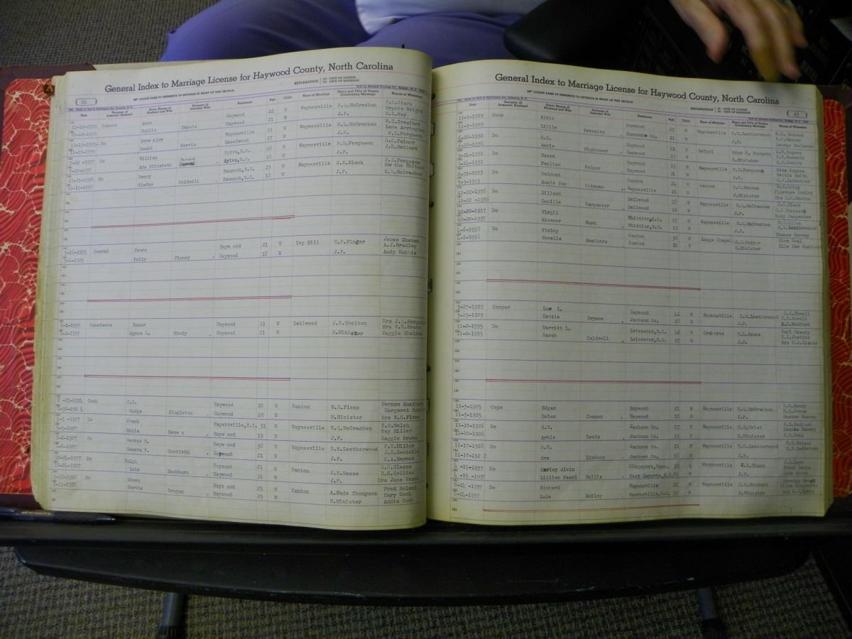 Haywood Marriage Index, 1850- A-E 1939-1978 284.JPG