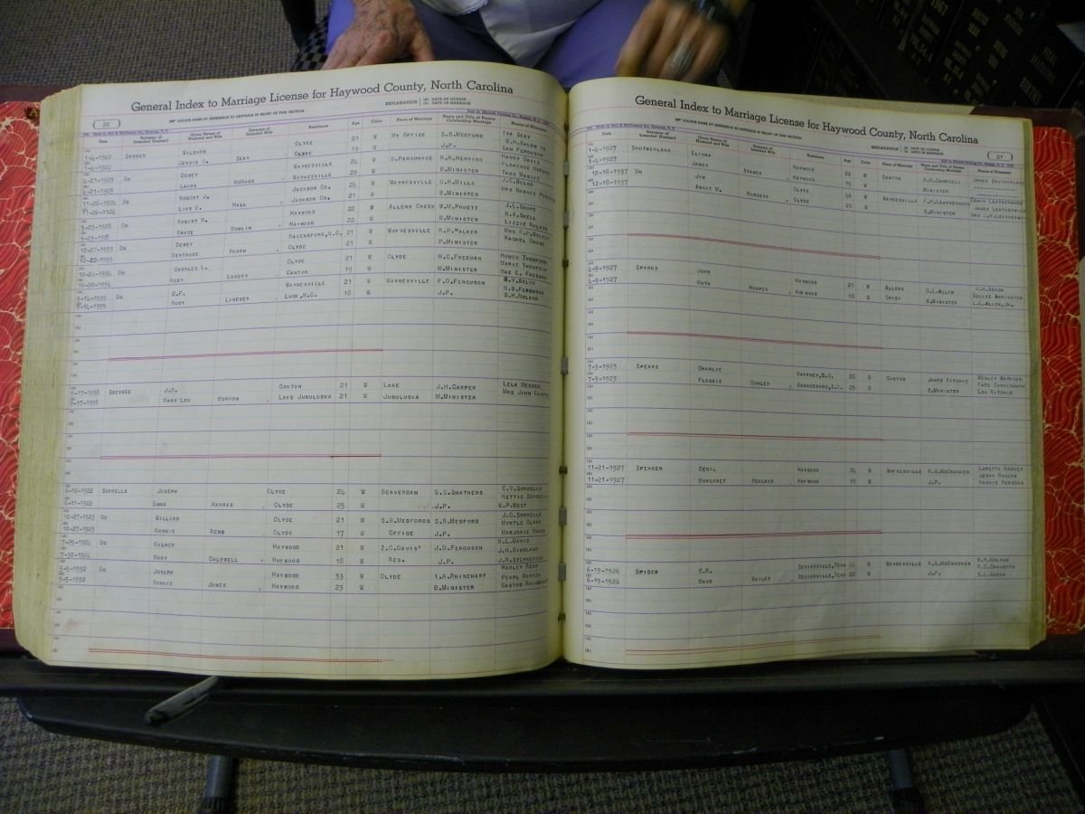 Haywood Marriage Index, 1850- A-E 1939-1978 420.JPG