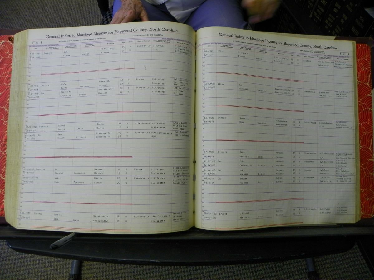 Haywood Marriage Index, 1850- A-E 1939-1978 423.JPG