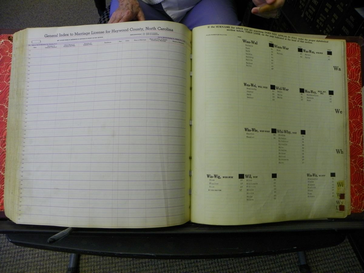 Haywood Marriage Index, 1850- A-E 1939-1978 434.JPG