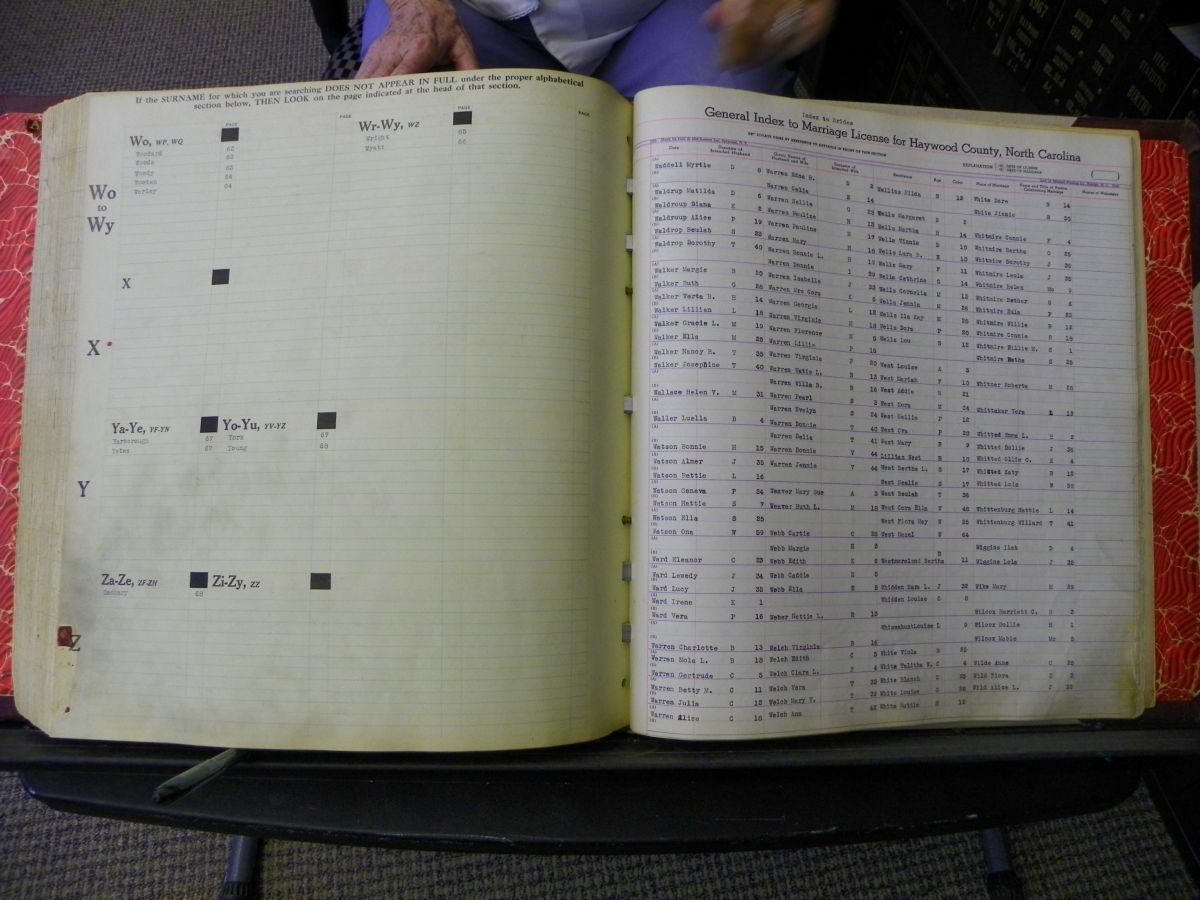 Haywood Marriage Index, 1850- A-E 1939-1978 435.JPG