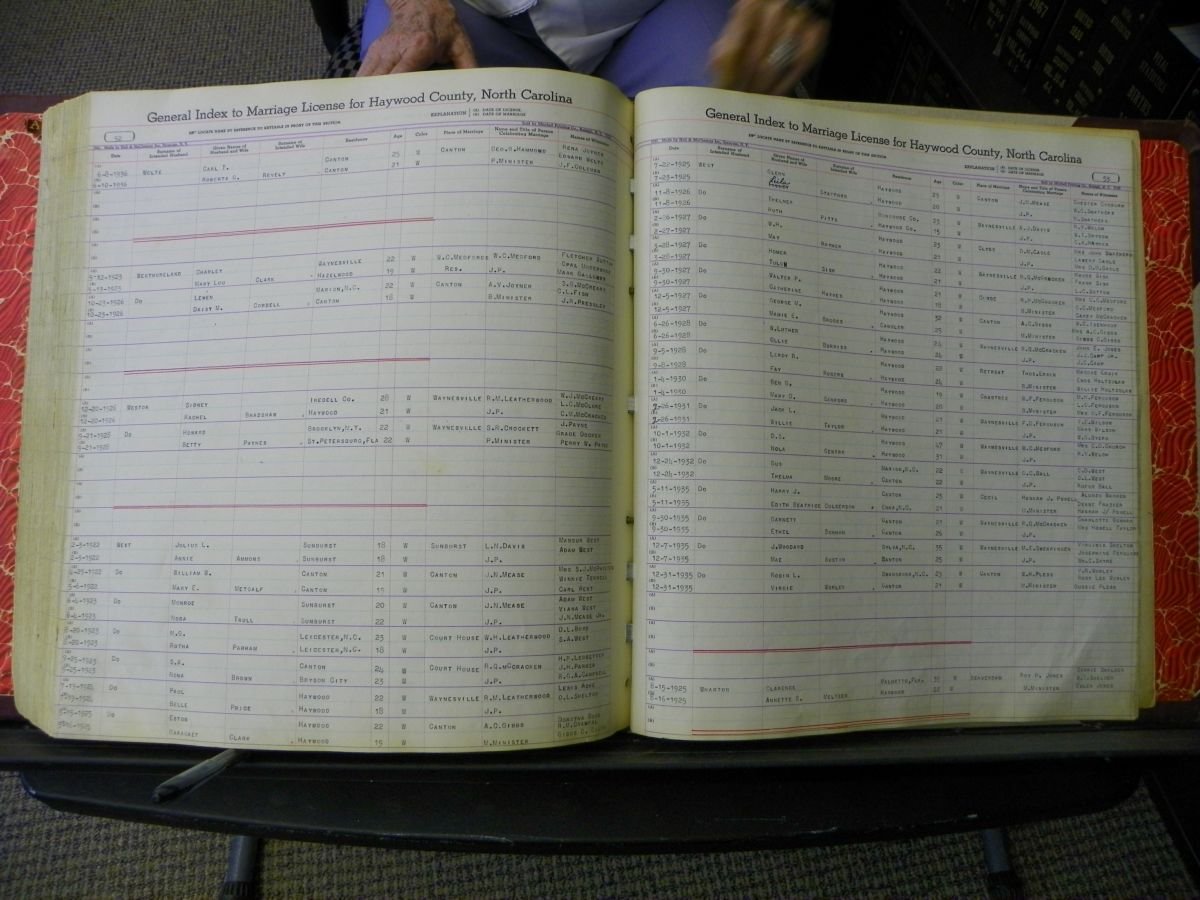 Haywood Marriage Index, 1850- A-E 1939-1978 440.JPG