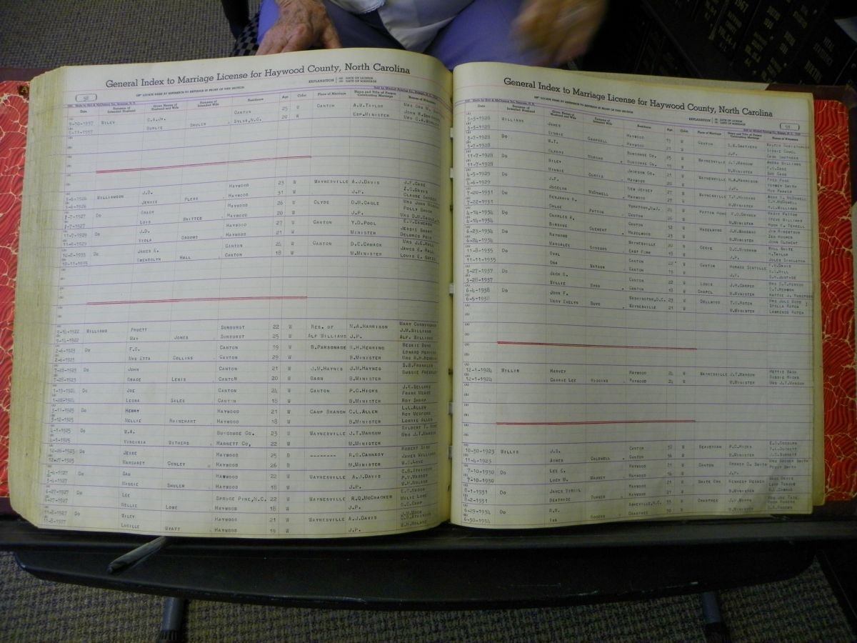 Haywood Marriage Index, 1850- A-E 1939-1978 443.JPG