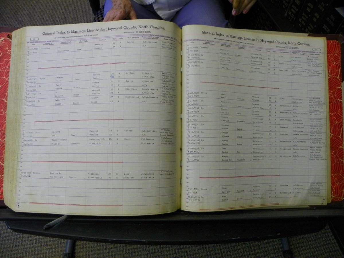 Haywood Marriage Index, 1850- A-E 1939-1978 445.JPG