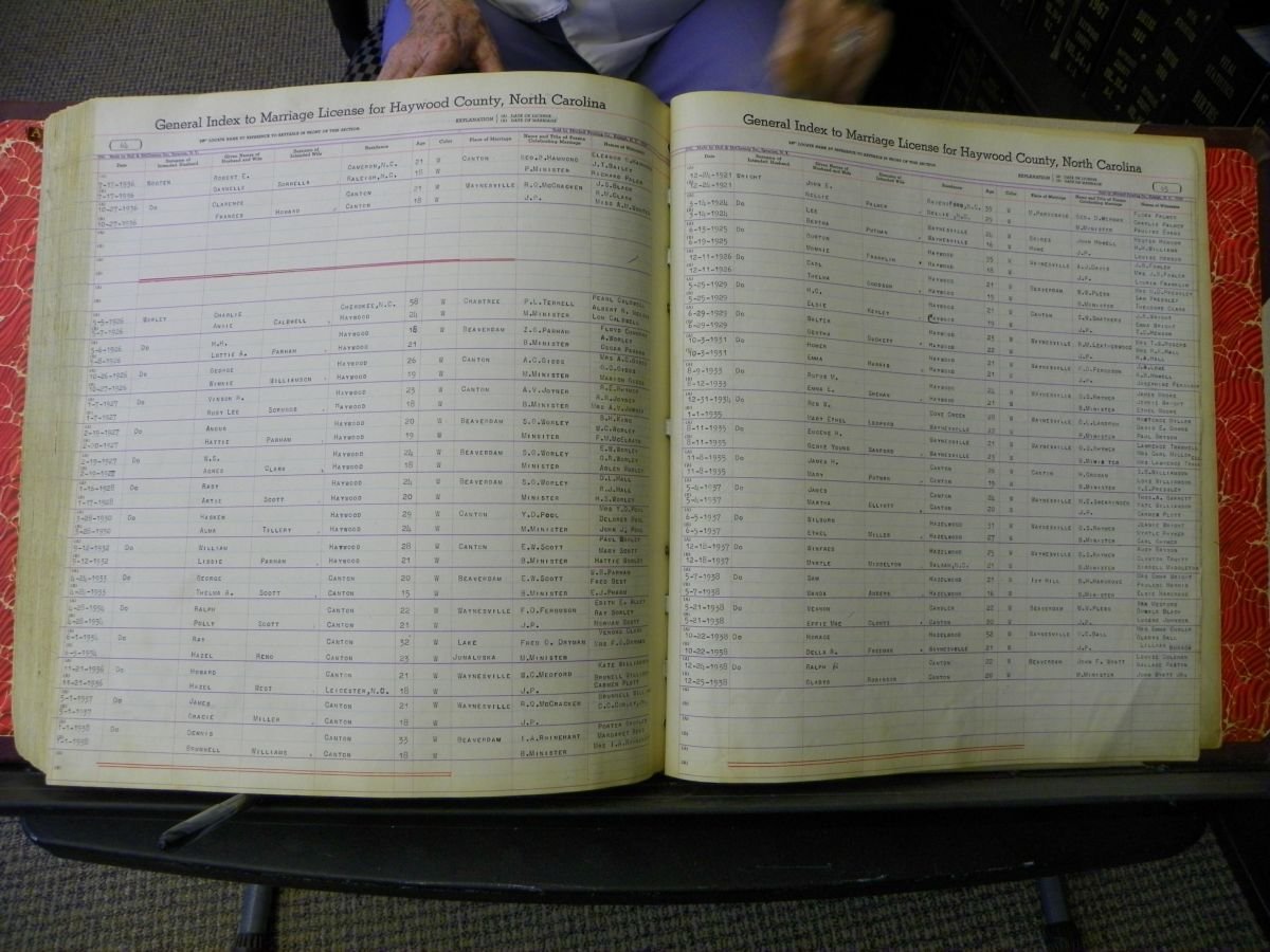 Haywood Marriage Index, 1850- A-E 1939-1978 446.JPG