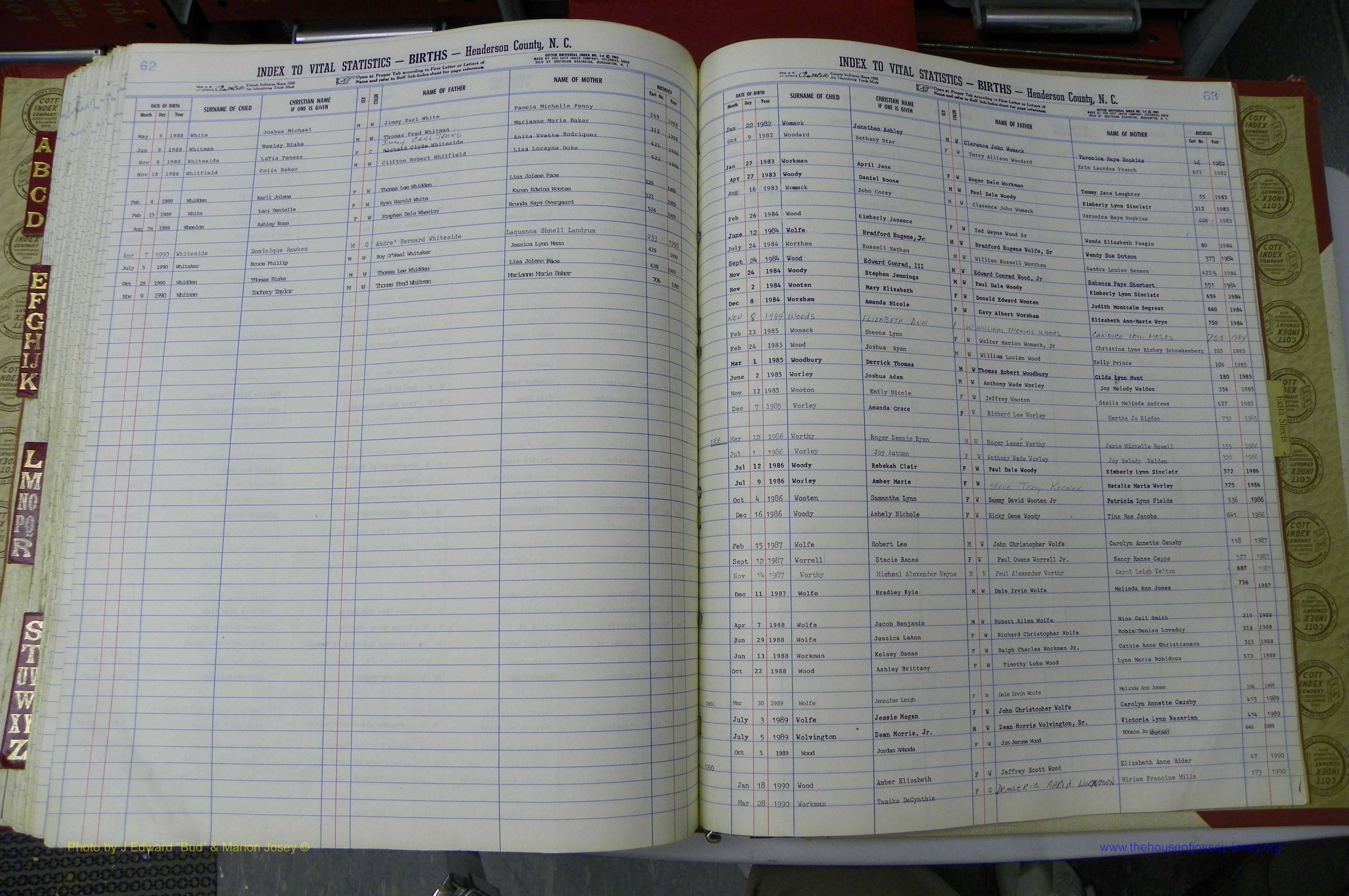 Henderson Co, NC, Births A - Z, 1982 - 1990, (183).JPG