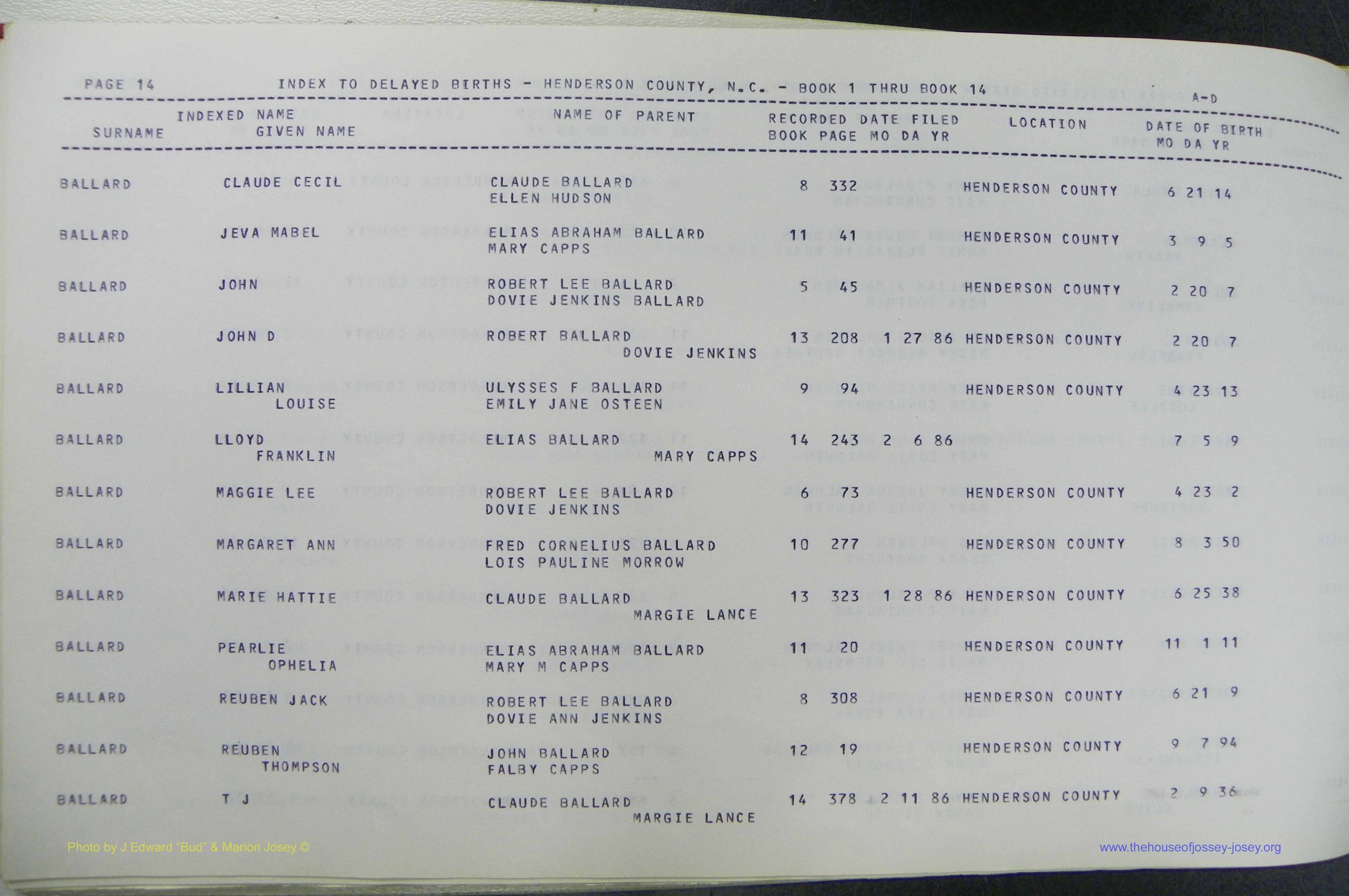 Henderson Co, NC, Births, Delayed, (017).JPG